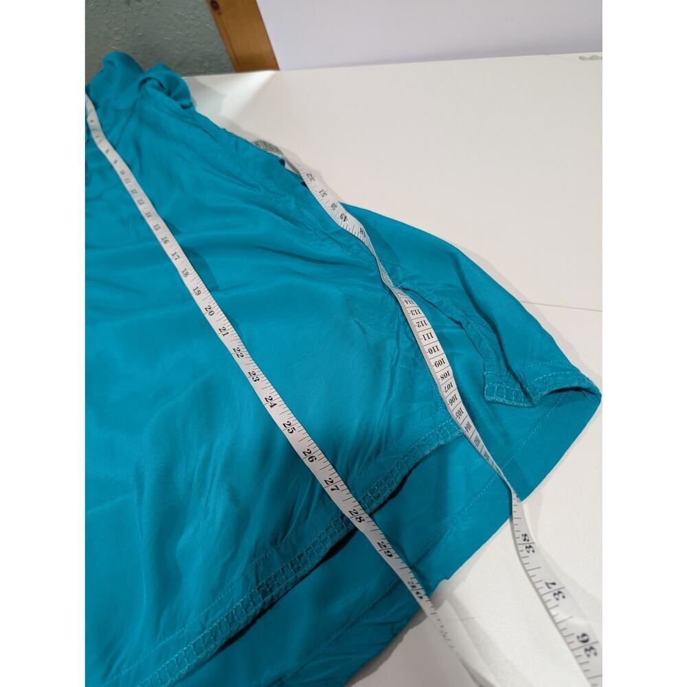 John Mark Top Womens Large Teal Embroidered Boho‎ Blouse - Picture 10 of 10